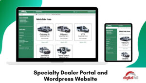 Custom dealer portal on a WordPress website.