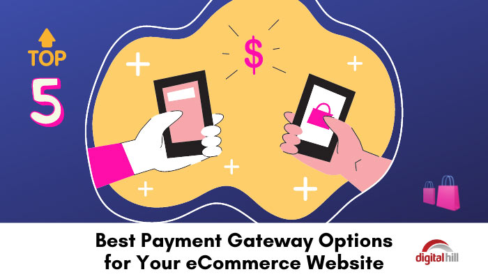 Colorful graphic of payment gateway for ecommerce.