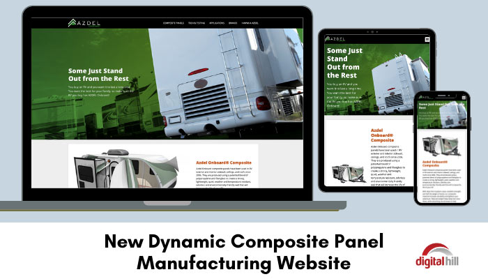 New-Dynamic-Composite-Panel-Manufacturing-Website show in laptop, phone and tablet.