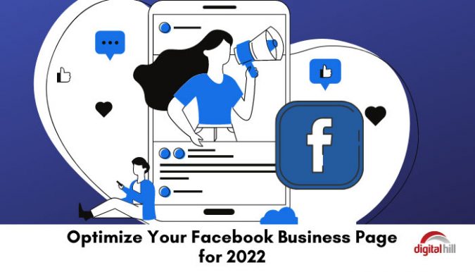 Illustration of Facebook business page. 