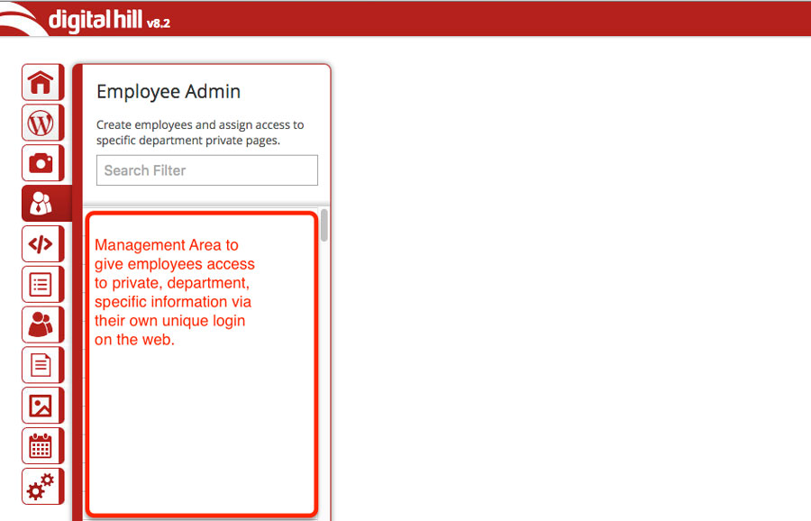 Includes ability to manage employee access to certain folders and documents on the website.