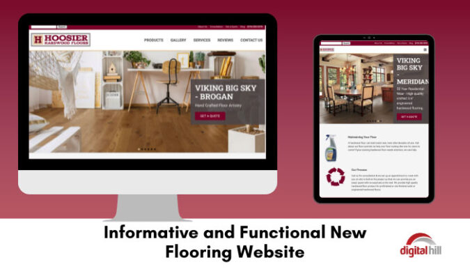 New flooring website shown on desktop and tablet. 