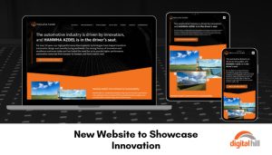 Website to Showcase Innovation shown on laptop and mobile phone.